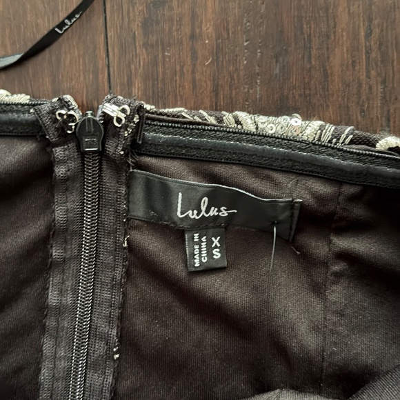 Lulus Tisdale Black And Silver Embroidered Strapless Maxi Dress - Size XS NWT - Picture 2 of 4